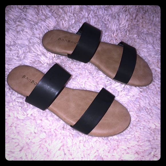 BAMBOO Shoes - Tamber double strap sandal/slide .
